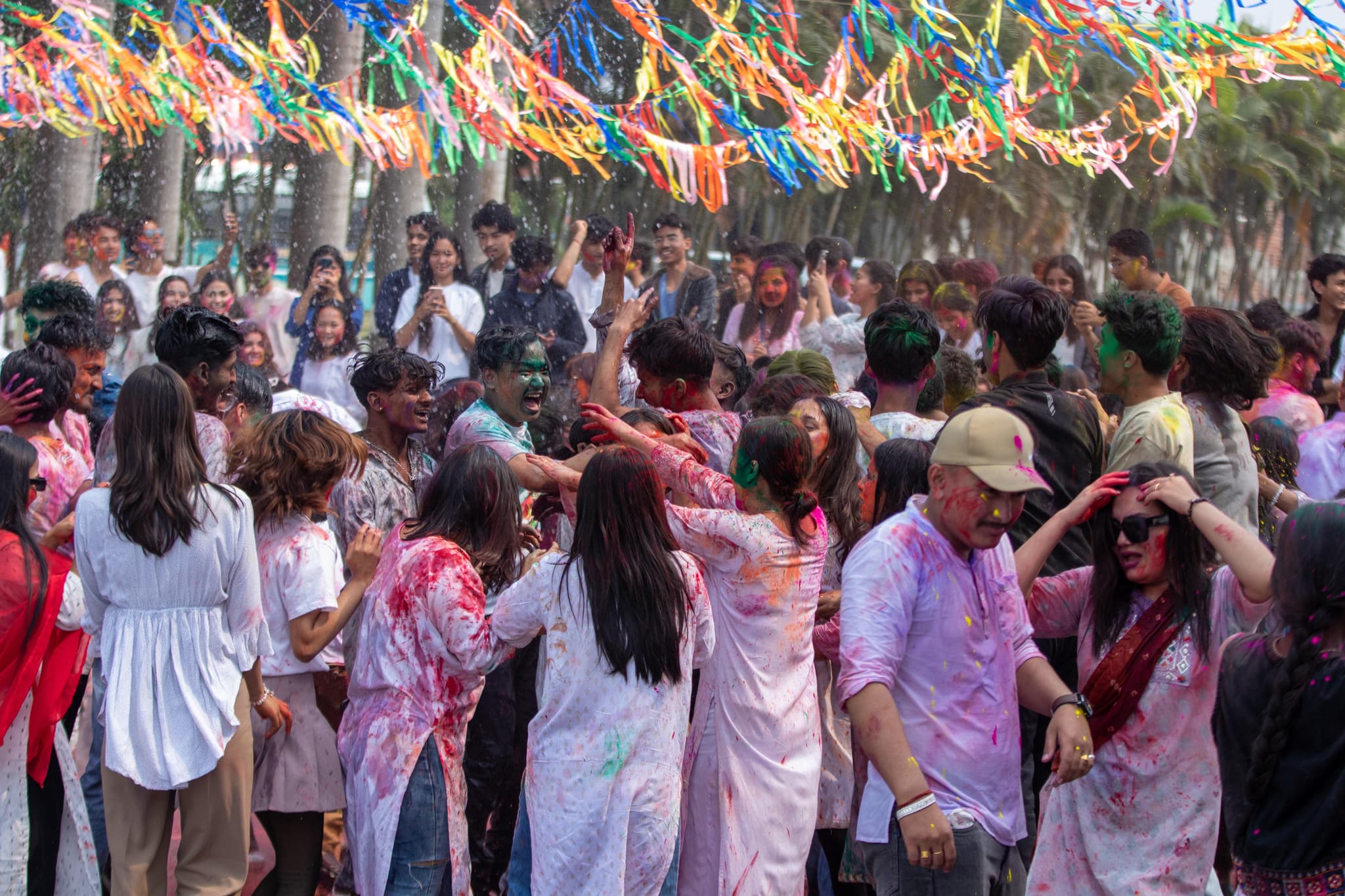 Students celebrating Holi at IIC